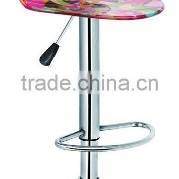 Red Acrylic bar stools with flower pictures