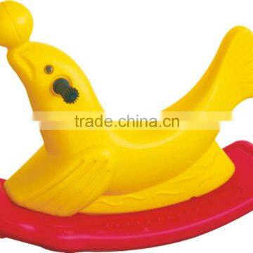 Double-color children plastic dolphin rocking horse