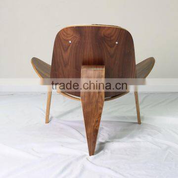 Modern Bend Plywood Hans Wegner Ponyhide / Cowhide Shell Chair