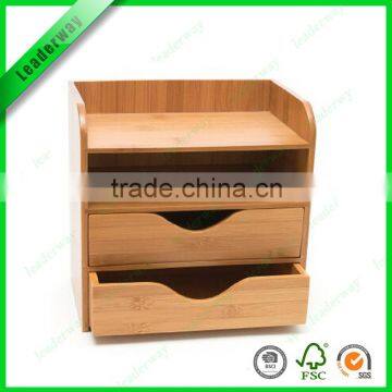 Desk Stationery Organizer Office Holder Bamboo Furniture With Drawers