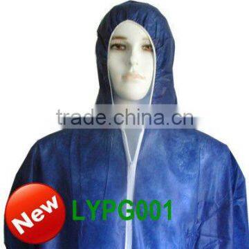 Dark blue front zip, elastic wrist and ankle with hood coverall