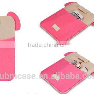 Red Color 7.9 Inch Wool Felt Tablet Case Cute Cartoon Pig Bag Tablet Sleeve Tablet Pouch photo-2