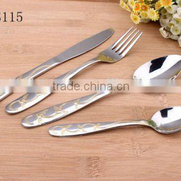 Lovely Gold plated Handle Stainless Steel Cutlery