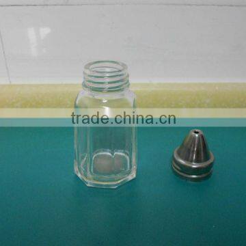 fancy glass spice jar with stainless steel cap