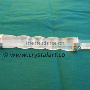 CRYSTAL QUARTZ TWISTED SPIRAL HEALING WAND