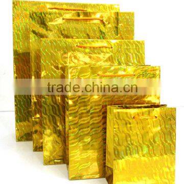 gold hologram paper bag