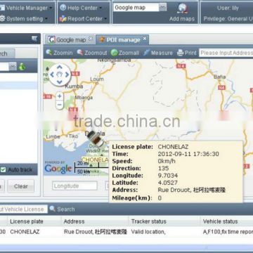 Online gps tracking platform fleet management server monitoring chauffeur's driving routes