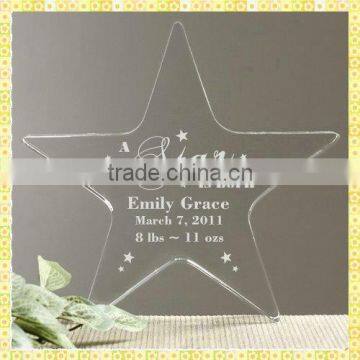 Customized 3D Laser Glass Star Paperweights For Wedding Decoration