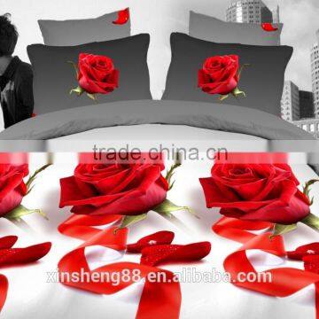 100% Microfiber Bedding set 3d Romantic Rose flower duvet cover set