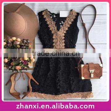 Summer retro lace sexy V-neck evening designer one piece party dress