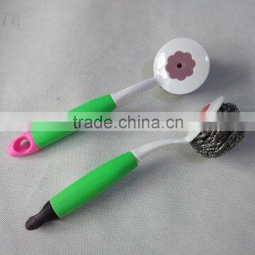 Zinc Plated Cleaning Scourer With Plastic Handle