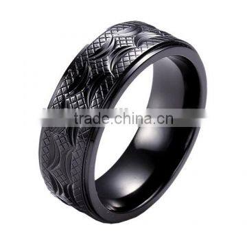 Wholesale black zirconium ring custom black titanium wedding ring