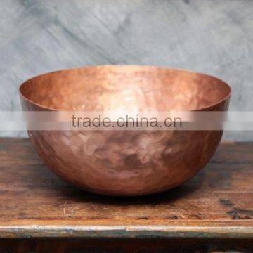 Spa Foot Soak Copper Hammered Bowl, Pedicure Bowl, Massage Bowl With Pitcher Round hammered Bowl Copper