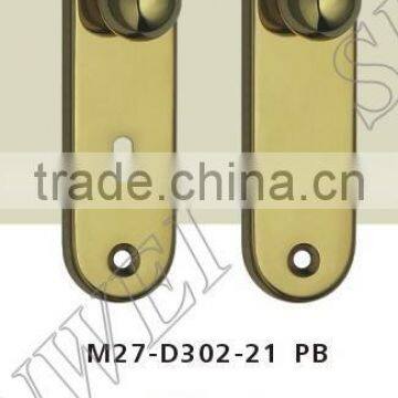 brass door handle on plate, door knob on plate, cute size, furniture handle, furniture hardware, door handle, door lock