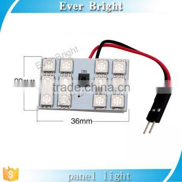 RGB 5050 24SMD LED Panel Dome Light Auto Remote Controlled Colorful Led Lamp DC 12V With T10 BA9S Festoon Adapters