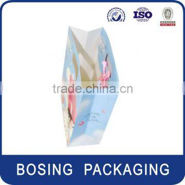 printed glossy paper bag with riibon