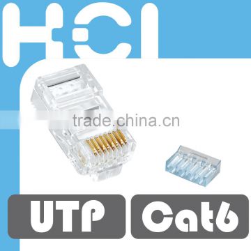 Taiwan Supplier RJ45 8P8C Cat 6 Unshielded UTP Solide Flat Cable Modular Plug