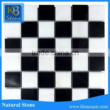 Natural Stone Polished Cheap hexagon black and white marble mosaic