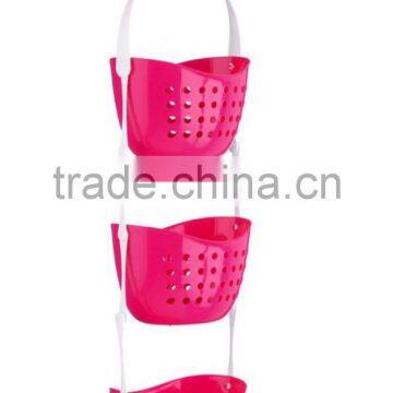 3 Tier Shower Caddy Bathroom Rack Plastic Hanging Over Basket Unit Shower Organizer photo-5