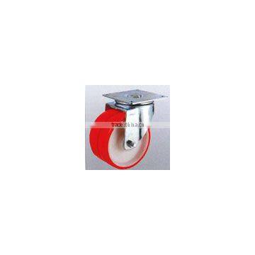 Heavy duty twin-wheel caster, PU wheel with PP center,four ball bearings itemID:GRBD