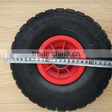 Hot Sale Durable Red Plastic Rim 10"x3.50-4 PU Wheel photo-5
