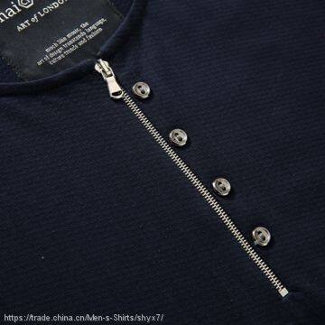 YixigeluoBurst of Men's Summer Short Sleeved Cotton T-shirt Men's Business Training Collar Zipper Shirt Men's Shirt POLO photo-4