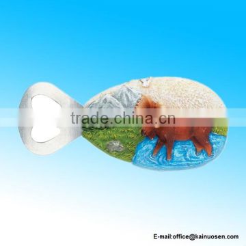 Moose Resin Stone Finish Magnet With Bottle Opene