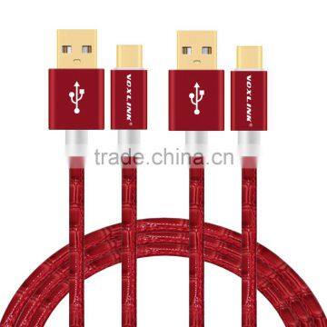 VOXLINK fast charging 5v 1a gold plated 1m Crocodile USB typc c Charger Cable for macbook