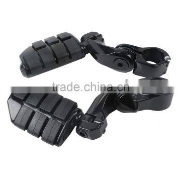 Black 360 Degree Adjustable Highway Foot Pegs Footpeg Footrests For 32mm photo-2
