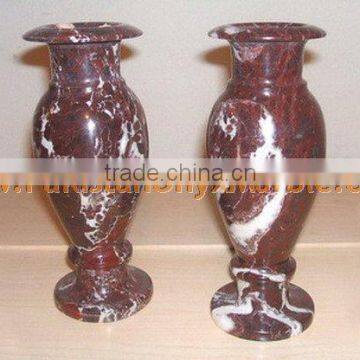 NATURAL RED ZEBRA MARBLE FLOWER VASES photo-5