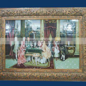 European Luxury Gold Plated Copper and Ceramic Art Painting, Wall Decorated Painting photo-4
