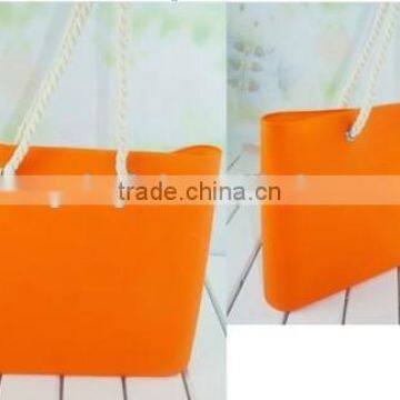 Silicone Beach Handbag With Cotton Rope Handle&Silicone Beach Style Handbag&silicone Beach Bag photo-3