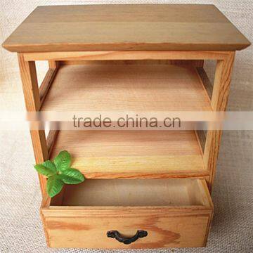 Unfinished Pine Decorative Pattern Wood Wood Cabinet Small Drawer Cabinet Small Drawer for Three Hole photo-3
