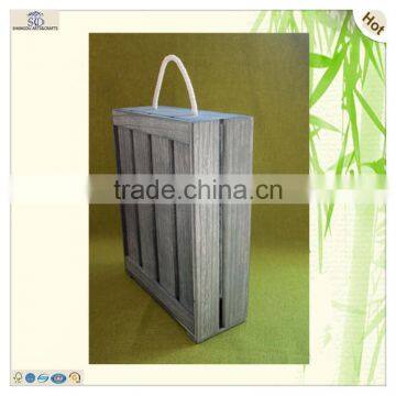 Decorative Original Slid Lid Plate Grids Wooden Wine Boxes photo-4