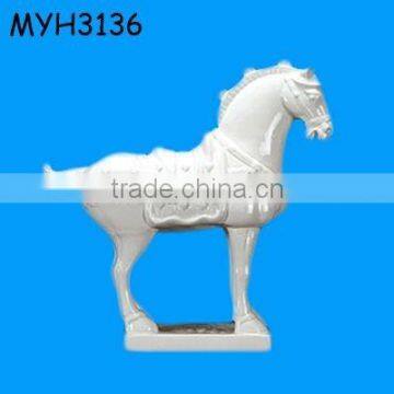 white ceramic horse sculpture