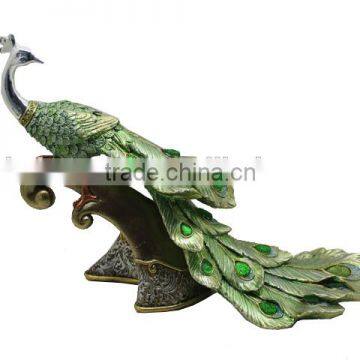 Resin Peafowl Animal Figurine Peacock Home Decoration photo-3