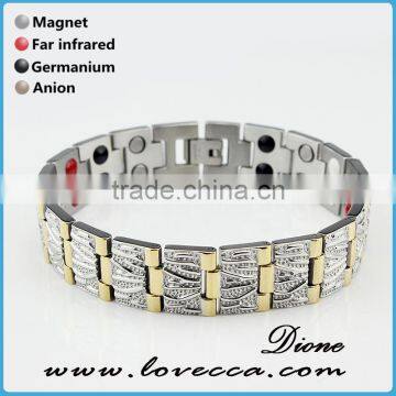 Cheap Wholesale Fashion Hot Selling Men Silver Stainless Steel Magnetic Bracelet photo-2