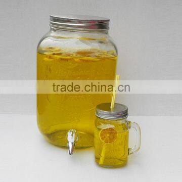 8L Ice Cold Embossed Storage Glass Jar With Tap photo-3