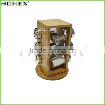 6 PCS Jars Inspirations Unique Spice Racks Bamboo Spice Rack/Homex_Factory