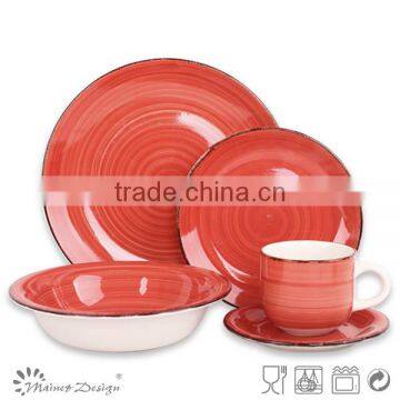 Hot Sale Cheap Red handpainted Dinnerware