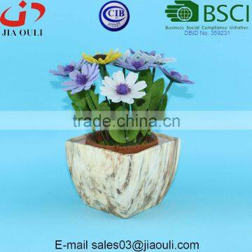 New Color Marble Design Ceramic Planter Pots Square photo-3
