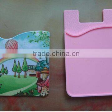 Newly 3M Sticker Silicone Mobile Phone Silicone Credit Card Holder With Screen Clearner for Advertising Giftaways photo-2