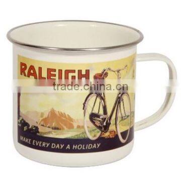 Tin camping mug decal camping mug