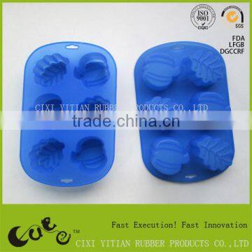 six cup 3 leaf 3 pumpkin cake mould silicone food grade christmas cake mould