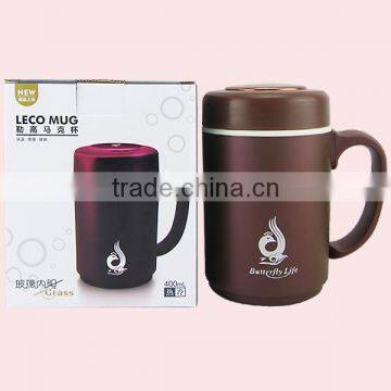 400ML Double Wall Glass Office Tea Mug photo-2