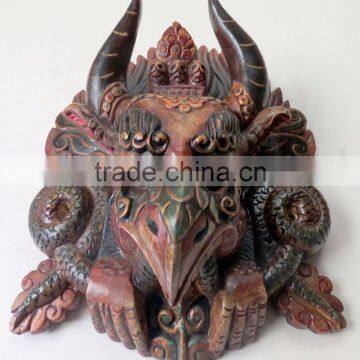 Hand Crafted Wooden Mask of Garudh Wall Hanging Made In Nepal