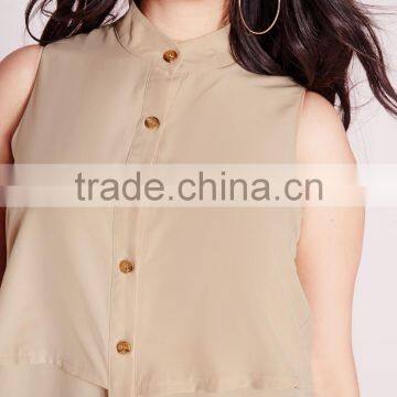 Wholesale Plus Size Clothing 2016 Fancy Buttons Tunic Top HST3701 photo-5