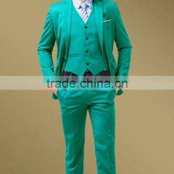 2016 latest design men's green wedding suit fashion high end fashion wholesale clothing