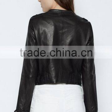 Latest Fashion Design Women Leather Jacket Customized 2016 photo-3