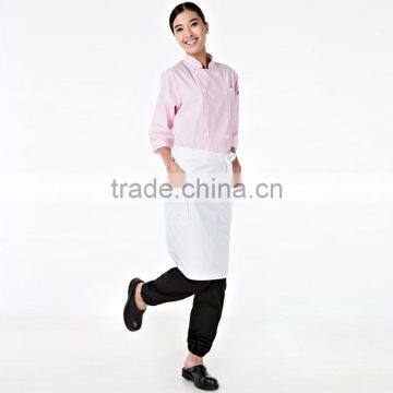 Kitchen Chef Cookware Restaurant Pink Color Long Sleeve Ladies Chef Coat